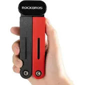 RockBros Faltschloss Fahrradschloss Diebstahlsicher mit Halterung 120cm E-Bike Klappschloss MTB Schwarz Rot