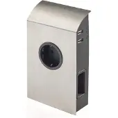 Sotech Anbausteckdose (1 x Schukosteckdose / 2 x Eurosteckdose / 2 x USB-Anschluß) Edelstahloptik inkl. Stecker Unterbausteckdose Steckdosenelement von