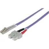 Intellinet Glasfaser LWL-Anschlusskabel, Duplex, Multimode, LC/SC, 50/125 µm, OM4, 5 m, violett, 5 m, OM4, LC, SC