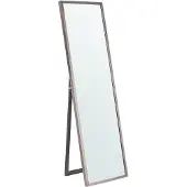 Beliani Stehspiegel Silber 40 x 140 cm Kunststoff Rechteckig Retro Klassisch