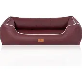 Knuffelwuff orthopädisches Hundebett aus Kunstleder Lovelock M-L 85 x 63cm Weinrot