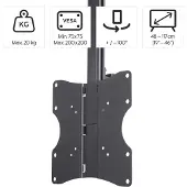 Hama TV-Deckenhalterung schwenkbar, vollbeweglich, 200x200, bis 117 cm (46