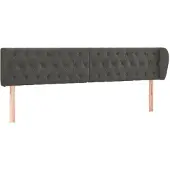 Syfax Kopfteil mit Ohren Dunkelgrau 203x23x78/88 cm Samt