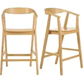 Miliboo - Skandinavische Barhocker aus hellem Holz (2er-Set) BAHIA