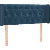 Syfax Kopfteil mit Ohren Dunkelblau 93x16x78/88 cm Samt