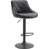 CLP Barhocker Lazio höhenverstellbar und 360 Grad drehbar | Farbe schwarz Gestell Farbe schwarz