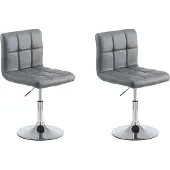 CLP 2er Set Lounger Palma V2 Kunstleder Lounger höhenverstellbar und drehbar. | Farbe grau