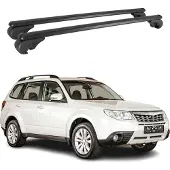 Omtec Dachträger für Subaru Forester 2008-2013 Gepäckträger Grundträger Alu Schwarz 2x