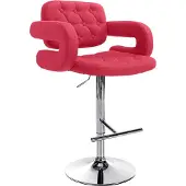 CLP Barhocker Dublin Stoff höhenverstellbar und drehbar rot Gestell Farbe chrom