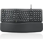 Perixx PERIBOARD-536 B US Ergonomische USB-Tastatur, kompakt, schwarz