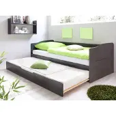 Aileenstore Doppelbett Funktionsbett Sofabett Melinda Kiefer massiv Grau