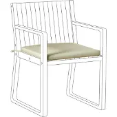 Beliani Sitzkissen für Gartenstuhl Hellgrün Stoffbezug mit Bindebändern 46 x 46 cm UV-beständig Modern Outdoor Stuhlkissen Stuhlpolster