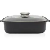 Krüger Haushaltswaren KARL KRÜGER Aromabräter mit Glasdeckel 5500 ml schwarz