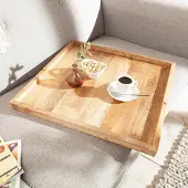 Invicta Massives Tablett MAKASSAR 50cm Mangoholz Servierbrett Serviertablett Sofatablett