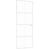 vidaXL Innentür Weiß 76x201,5 cm Hartglas & Aluminium Schlank