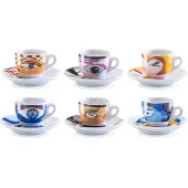 Zeller Espresso-Set, 12-tlg. "Magic Eyes", Porzellan