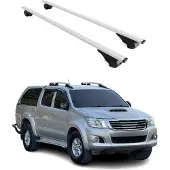 Omtec Dachträger Gepäckträger für Toyota Hilux N10 2005-2015 Grundträger Metall Grau