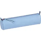 Clairefontaine 6x Schlampermäppchen gefärbtes Leder Ø5,5x22cm himmelblau 410159C