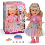 Zapf Carla hat langes, hochwertiges Haar und bringt 7 Accessoires zum Stylen mit.