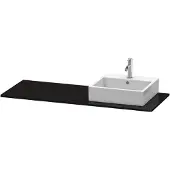 Duravit Konsole XSquare 140x55x1,6cm, m 1 AS, Ausschn re, sw hgl