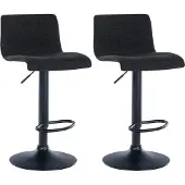 CLP 2er Set Barhocker Branford höhenverstellbar und 360 drehbar schwarz Material Stoff