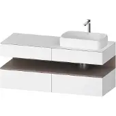 Duravit Qatego Konsolenwaschtischunterbau, 2 Auszüge, 2 Schubkästen, Ausschnitt rechts, 1400x550x600mm, Nische Basalt Matt, QA4766043180010