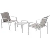 Hespéride Duo-gartenmöbel "elyn" haselnussbraun &amp weiß 2-sitzer aus aluminium -