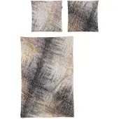 Irisette Flausch-Baumwolle Bettwäsche-Garnitur Zobel 8550 Farbe grau 135x200+80x80cm