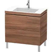 Duravit Waschtischunterschrank c-bonded L-Cube 80x48cm, 1 HL, Nussb Nat, 2 Ausz., steh.