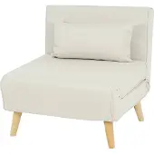 Mendler Schlafsessel HWC-D35, Schlafsofa Funktionssessel Klappsessel Relaxsessel Jugendsessel Sessel, Stoff/Textil creme-beige