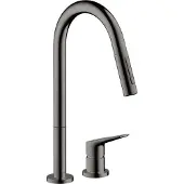 Hansgrohe 2-Loch Einhebel-Spültischmischer AXOR CITTERIO DN 15 m Ausziehbrause pol. black chrome polished black chrome