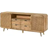 MASSIVMOEBEL24.DE MASSIVMOEBEL24 Sideboard Mango 200x40x80 natur lackiert VALENCIA #120