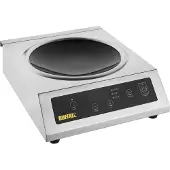 Buffalo Induktions-Wok, 3kW Leistung, aus Edelstahl, 34cm breit, 43,2cm tief