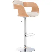 TPFLiving Barhocker Kingsley Holz/Stoff Natura/Beige