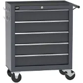 HBM Werkzeugwagen mit 5 Schubladen, 62 cm, grau