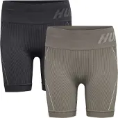 Hummel Hmlte Christel 2-Pack Seaml Shorts - black/chateau grey, Größe:XS