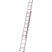 Hymer Schiebeleiter, zweiteilig, 2x10 Sprossen, Länge 2,97 / 4,93 m, Reichhöhe 5,92 m, Gewicht 11,3 kg