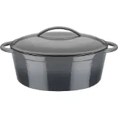 GSW Gusseisen ovaler Bräter Grey Shadow 33x25cm / 7 Ltr., Gusseisen, Ovaler Bräter mit Deckel ø ca. 33 x 25 x H 13,0cm