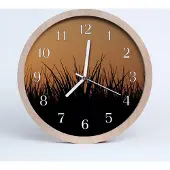 Tulup Holzuhr 20fi cm wanduhr - Gras Blumen
