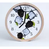 Tulup Holzuhr 30fi cm wanduhr - Brombeeren