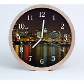 Tulup Holzuhr 20fi cm wanduhr - Stadtgebäude Stadt