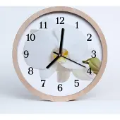 Tulup Holzuhr 30fi cm wanduhr - Orchidee Blumen