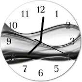 Tulup Glasuhr Wanduhr Küchenuhr Echt-Glas 30fi cm Abstrakt grau