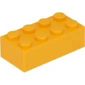 LEGO 2x4 Stein 3001 - 50 Stück Helles Hellorange