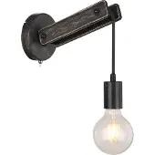 Globo Lighting Wandleuchte Metall schwarz matt, 1x E27