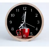 Tulup Holzuhr 30fi cm wanduhr - Kaffeetasse Wohnzimmer