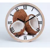 Tulup Holzuhr 20fi cm wanduhr - schwarze Spitzen - Kokosnuss