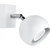 Licht-Erlebnisse Spot Lampe Retro Weiß Metall B:15cm rund klein GU10 FAVONIA Beleuchtung Wandlampe Wohnzimmer