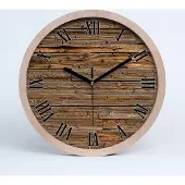 Tulup Holzuhr 25fi cm wanduhr - schwarze Spitzen - Holzwand