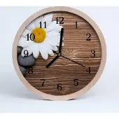 Tulup Holzuhr 30fi cm wanduhr - Daisy Blumen